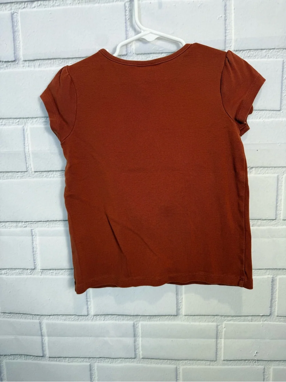 Gymboree Girls Bear Graphic Flutter Sleeve T-Shirt Size 7 Brown Cute Cotton Top